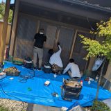 玄関4枚引き戸　枠まわり　剥離塗装｜兵庫県宝塚市