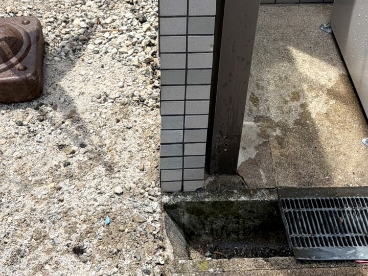 石材ブロック欠け補修後